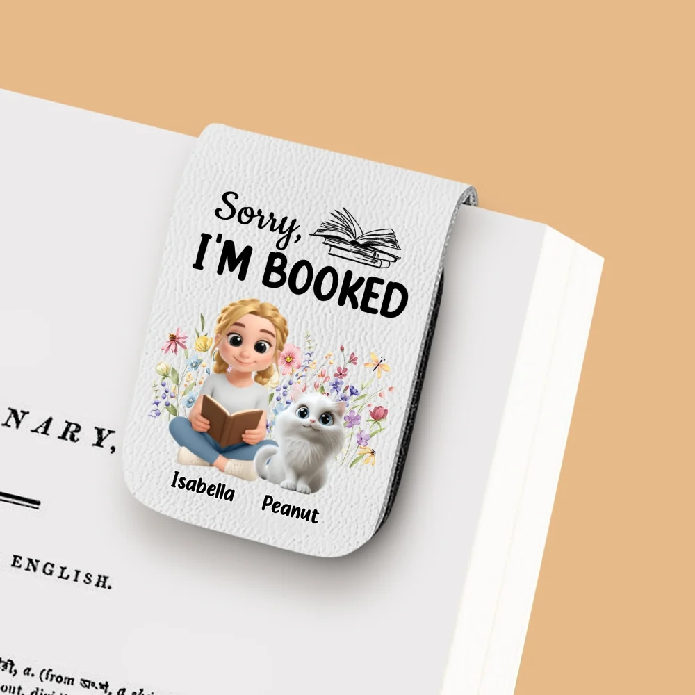 Booked Already By Cat - Personalized Custom Leather Bookmark - Image 11