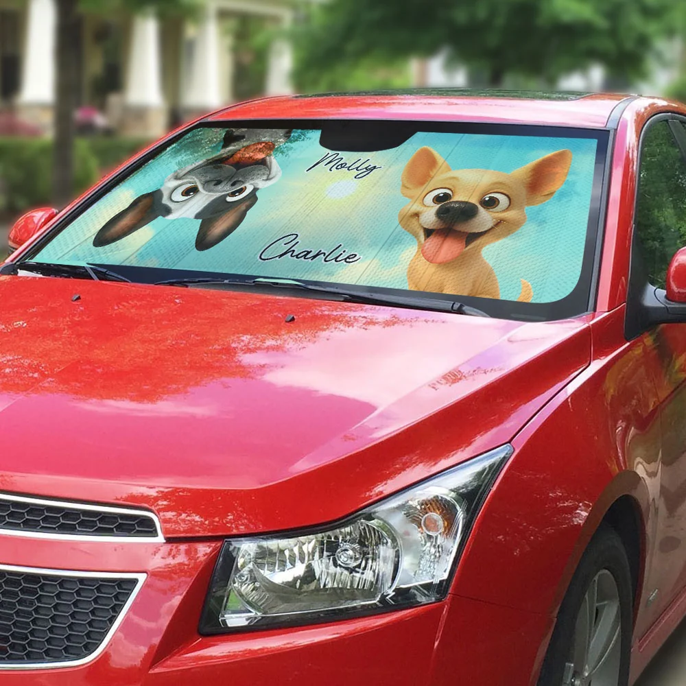 Can You See Us - Personalized Custom Car Sunshade - Image 3