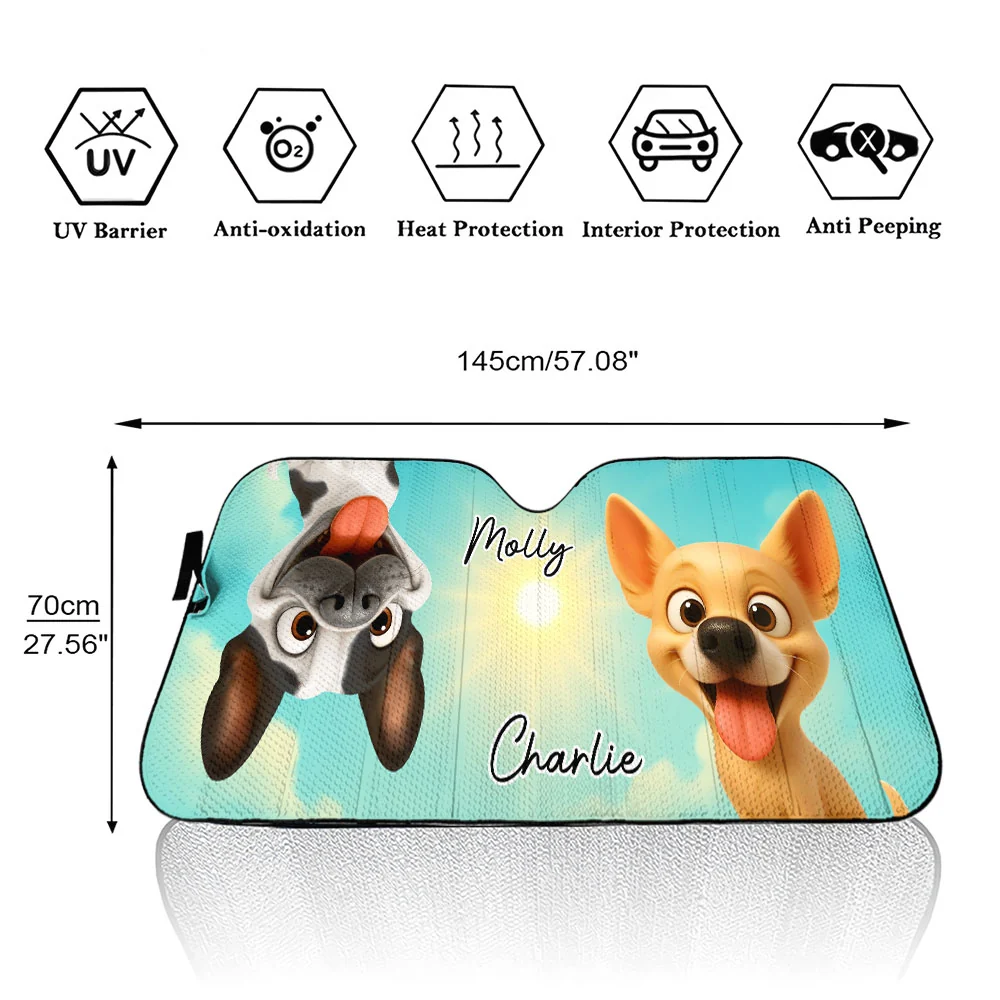 Can You See Us - Personalized Custom Car Sunshade - Image 7