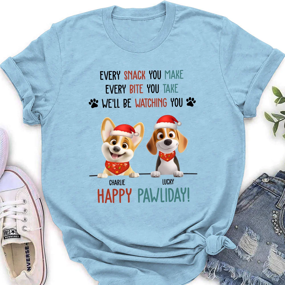 Cartoon Dog Pawliday - Personalized Custom Women's T-Shirt - Image 3