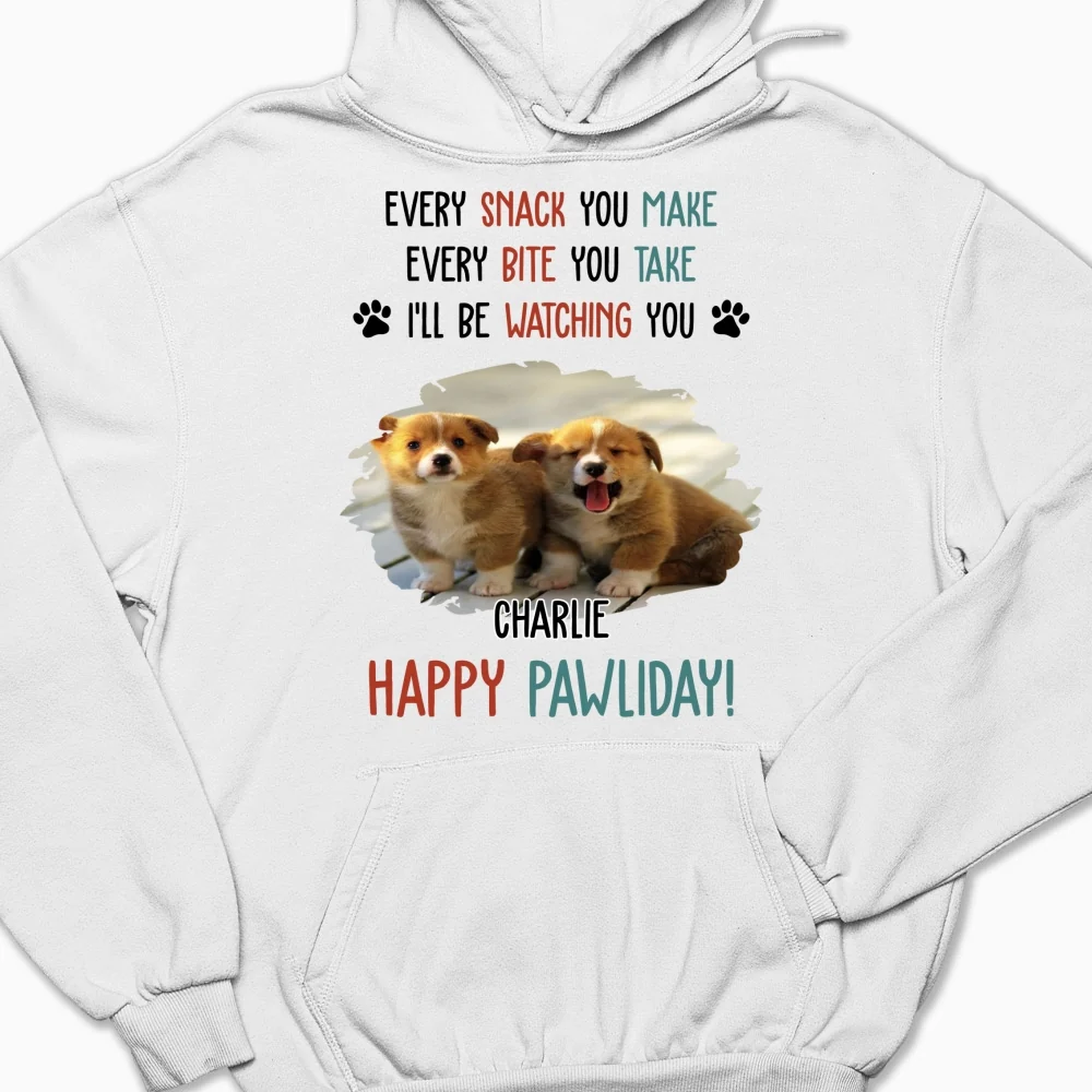 Cartoon Dog Pawliday Photo - Personalized Custom Hoodie - Image 5