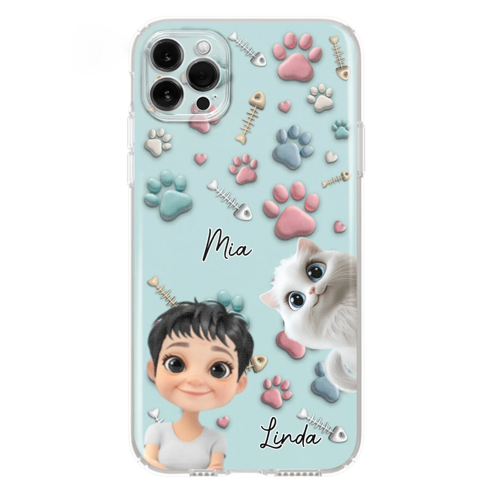 Cat And Human Cartoon - Personalized Custom Phone Case - Image 13