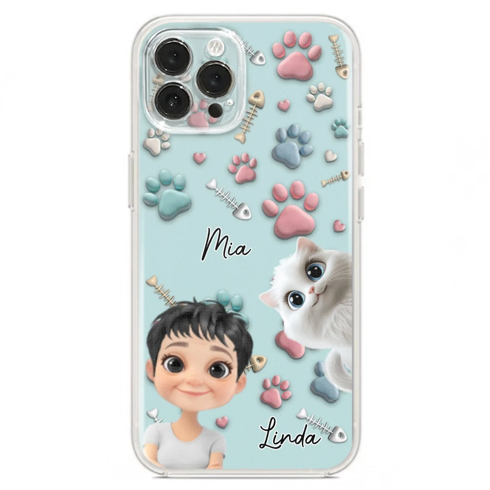 Cat And Human Cartoon - Personalized Custom Phone Case - Image 17