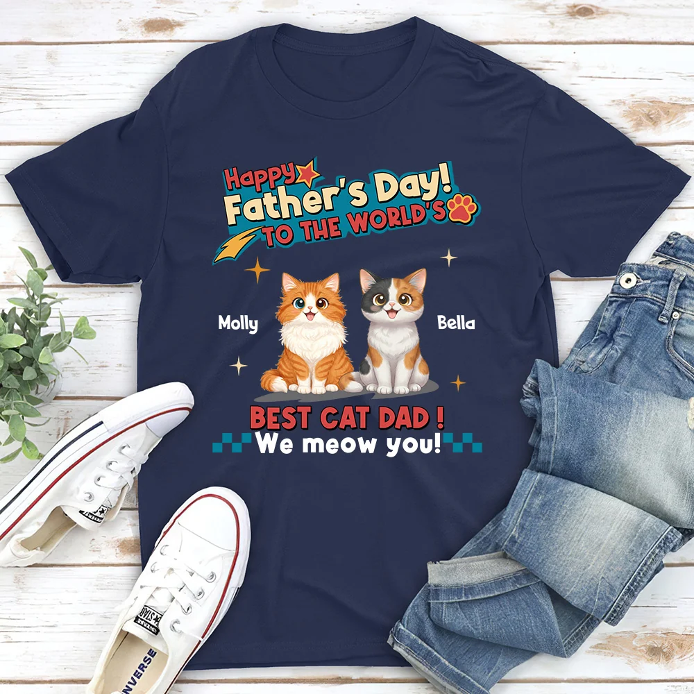 Cat Dad Forever - Personalized Custom Shirt - Image 2