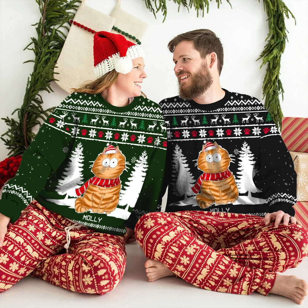 Cat Funny Winter - Personalized Custom All-Over-Print Sweatshirt - Image 5