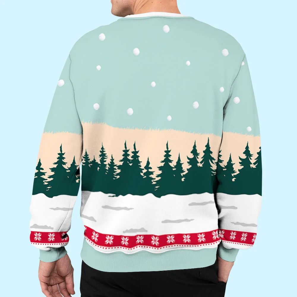 Cat Meowy Christmas - Personalized Custom All-Over-Print Sweatshirt - Image 5