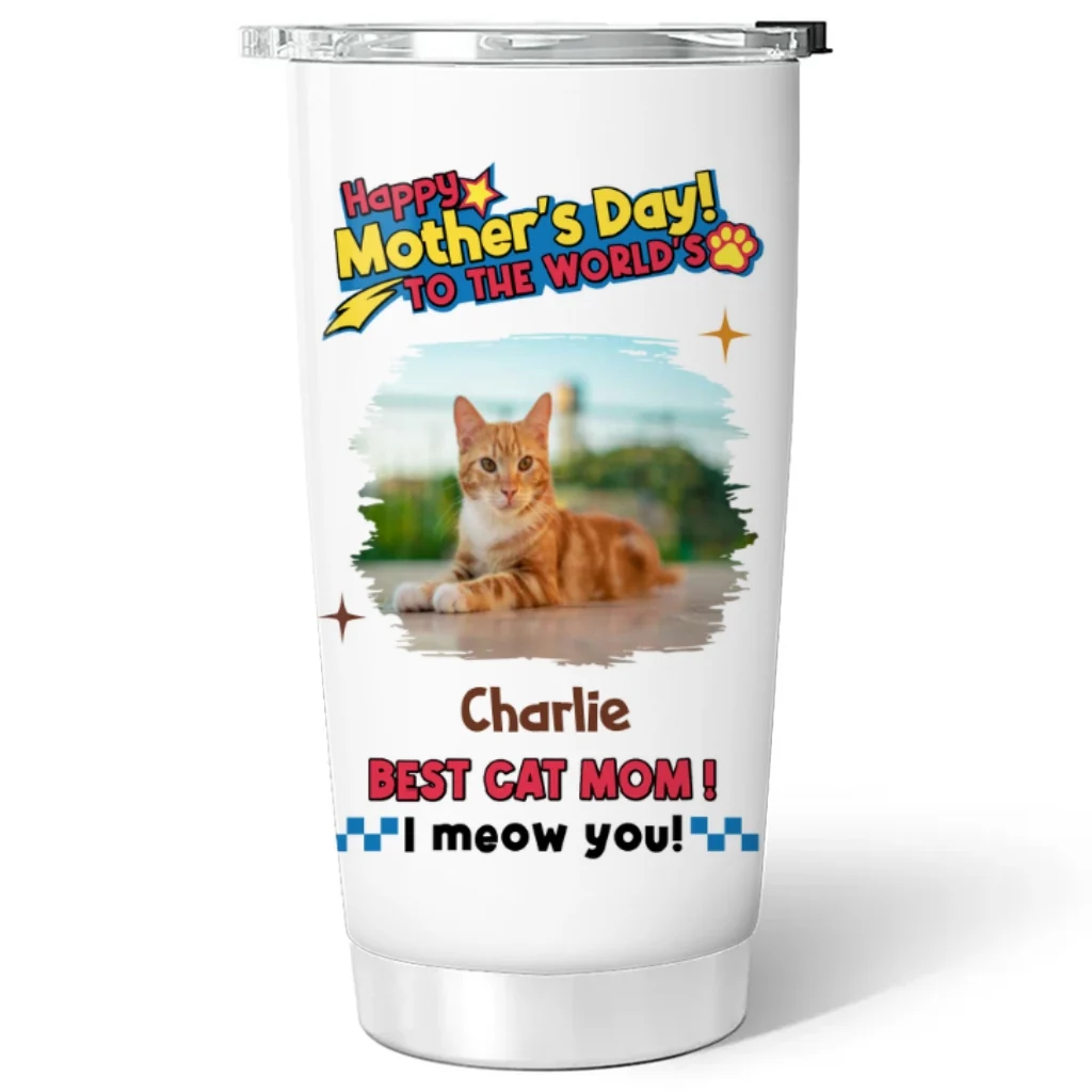 Cat Mom Forever Photo - Personalized Custom Tumbler - Image 7