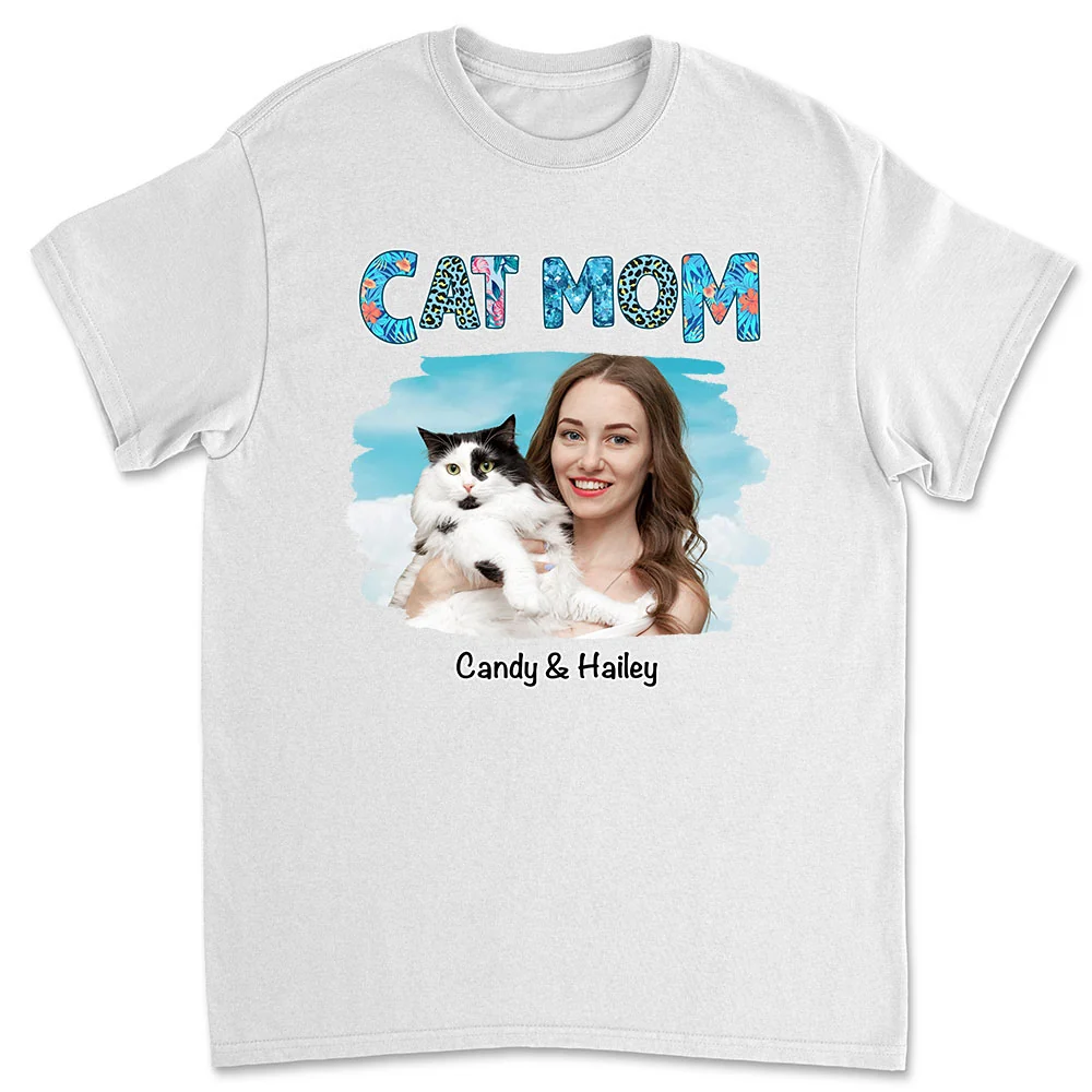 Cat Mom Summer Photo - Personalized Custom Unisex T-Shirt