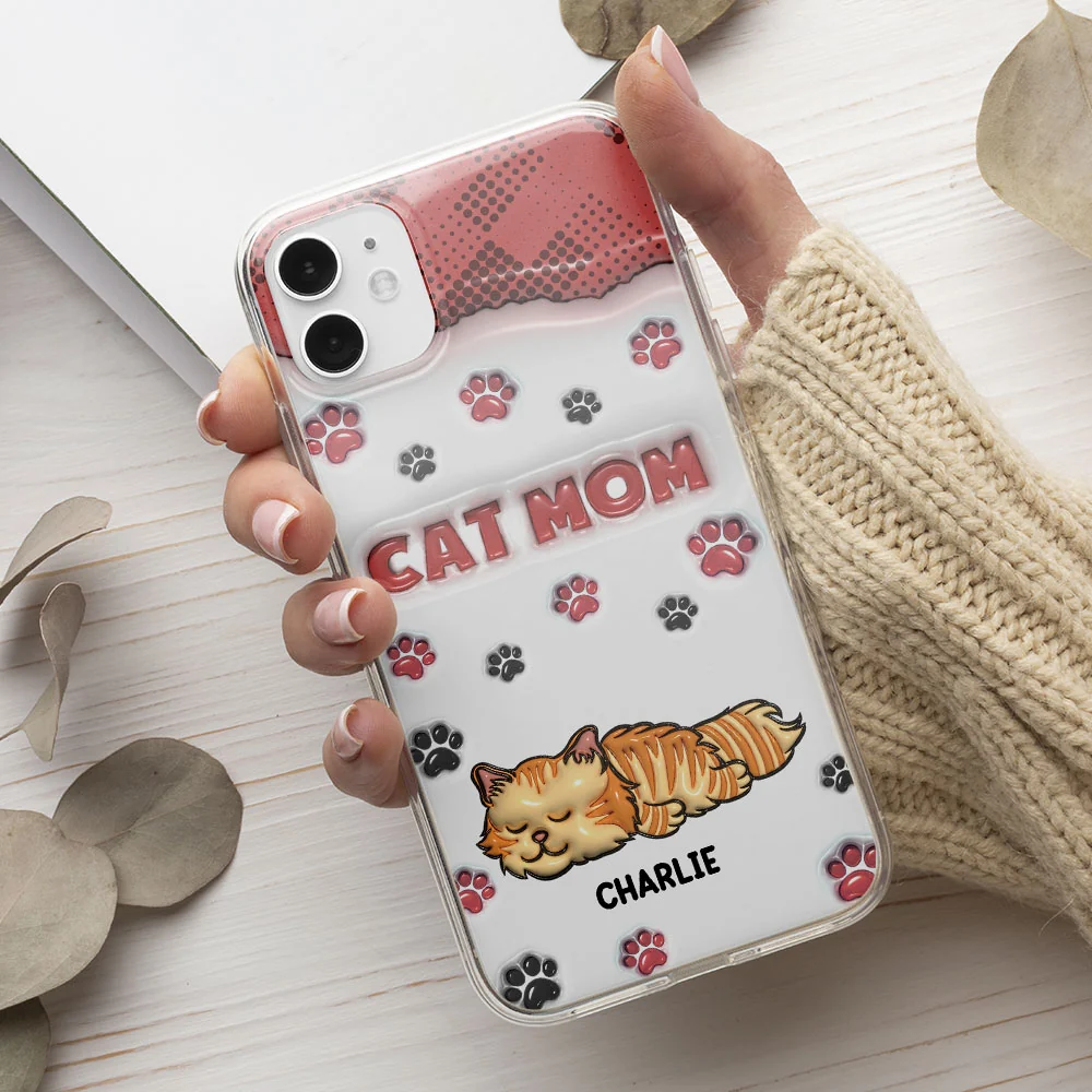 Cat Mom Version - Personalized Custom 3D Inflated Effect Phone Case - Image 2
