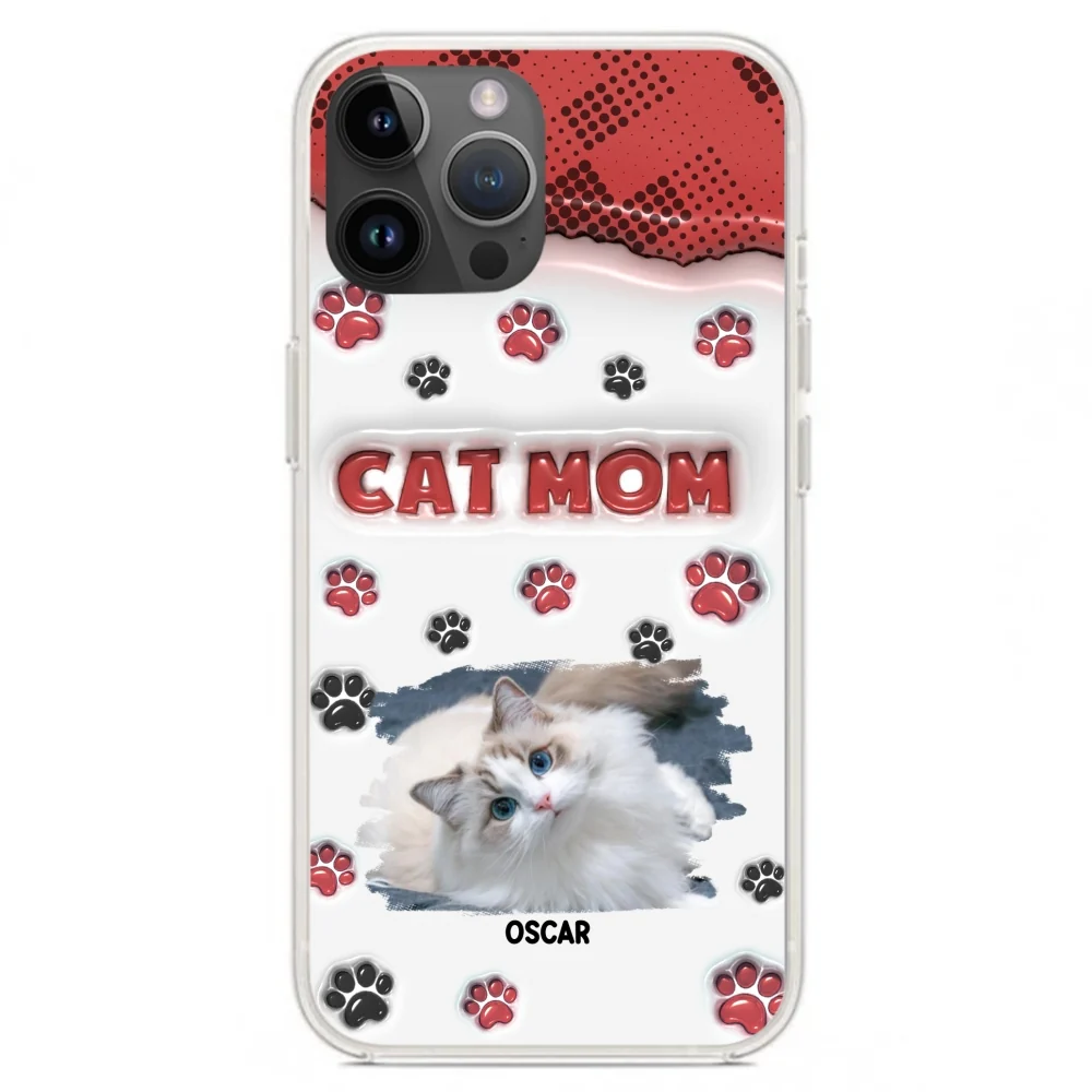Cat Mom Version Photo - Personalized Custom 3D Inflated Effect Phone Case - Image 17