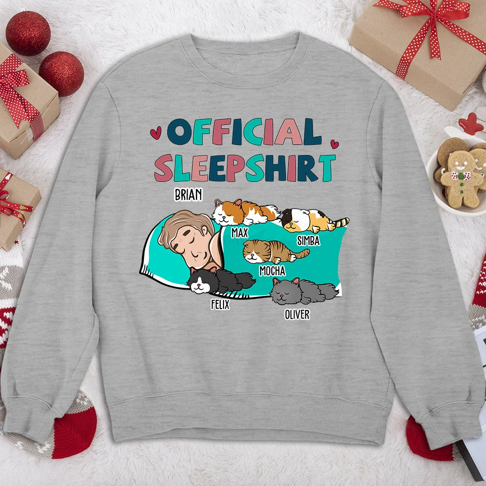 Cat Official Sleepshirt - Personalized Custom Sweatshirt - Image 2