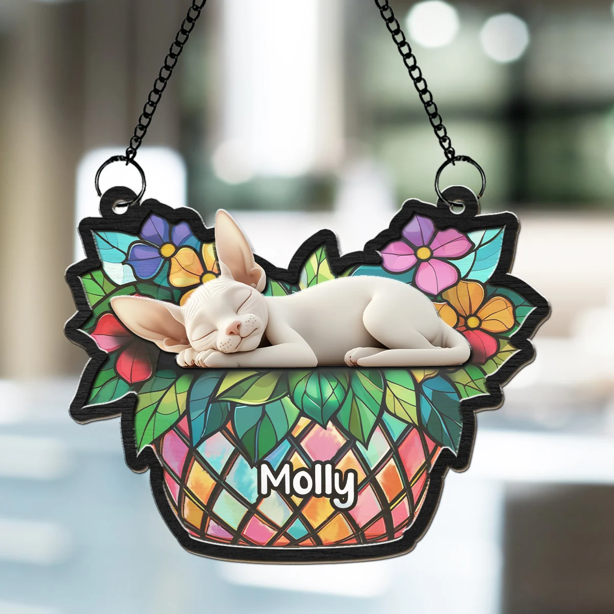 Cat Plant - Personalized Custom Suncatcher - Image 5