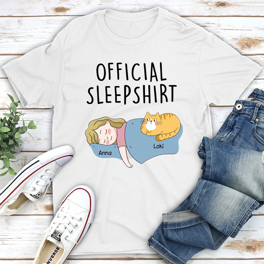 Cat Sleepshirt Simple - Personalized Custom Unisex T-shirt - Image 2