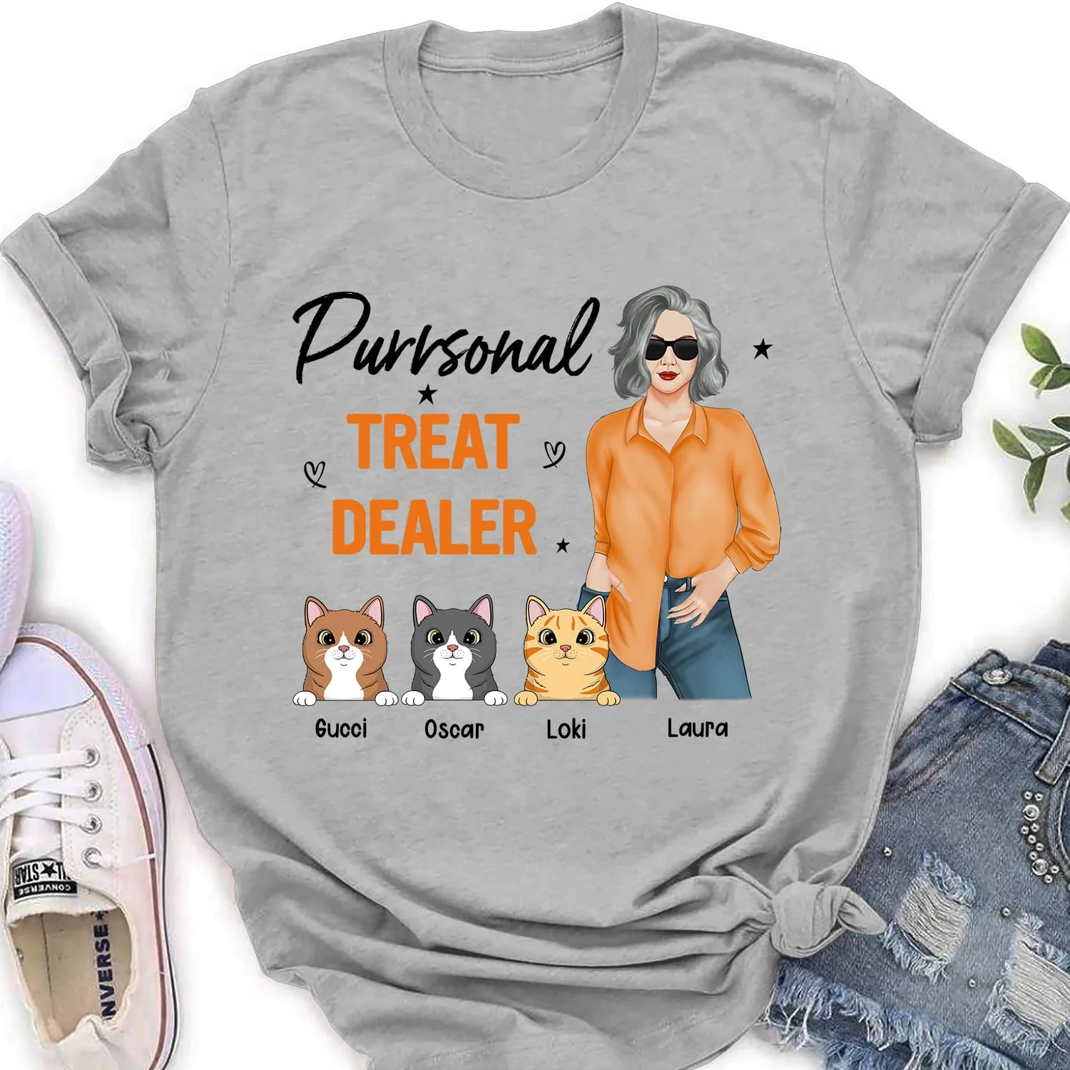 Cat Treat Dealer - Personalized Custom Women's T-shirt