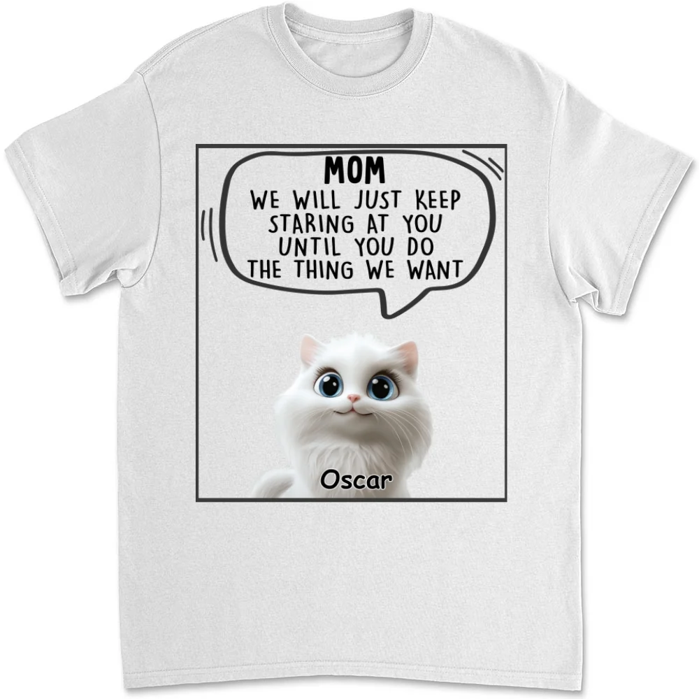 Cat Will Just Keep Staring - Personalized Custom Unisex T-shirt - Image 6