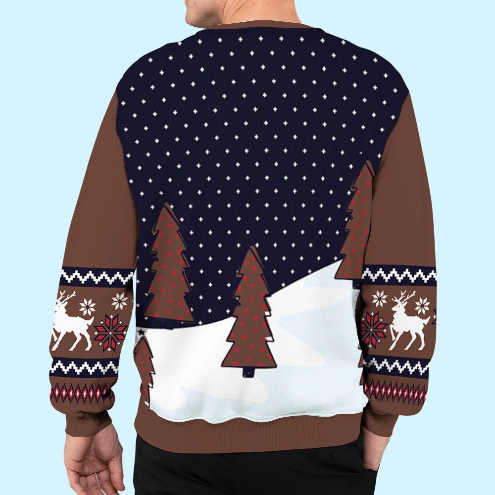 Cat Winter Night - Personalized Custom All-Over-Print Sweatshirt - Image 7