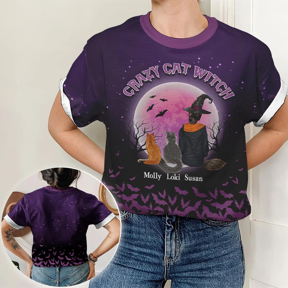 Cat Witch - Personalized Custom All-over-print T-shirt - Image 3