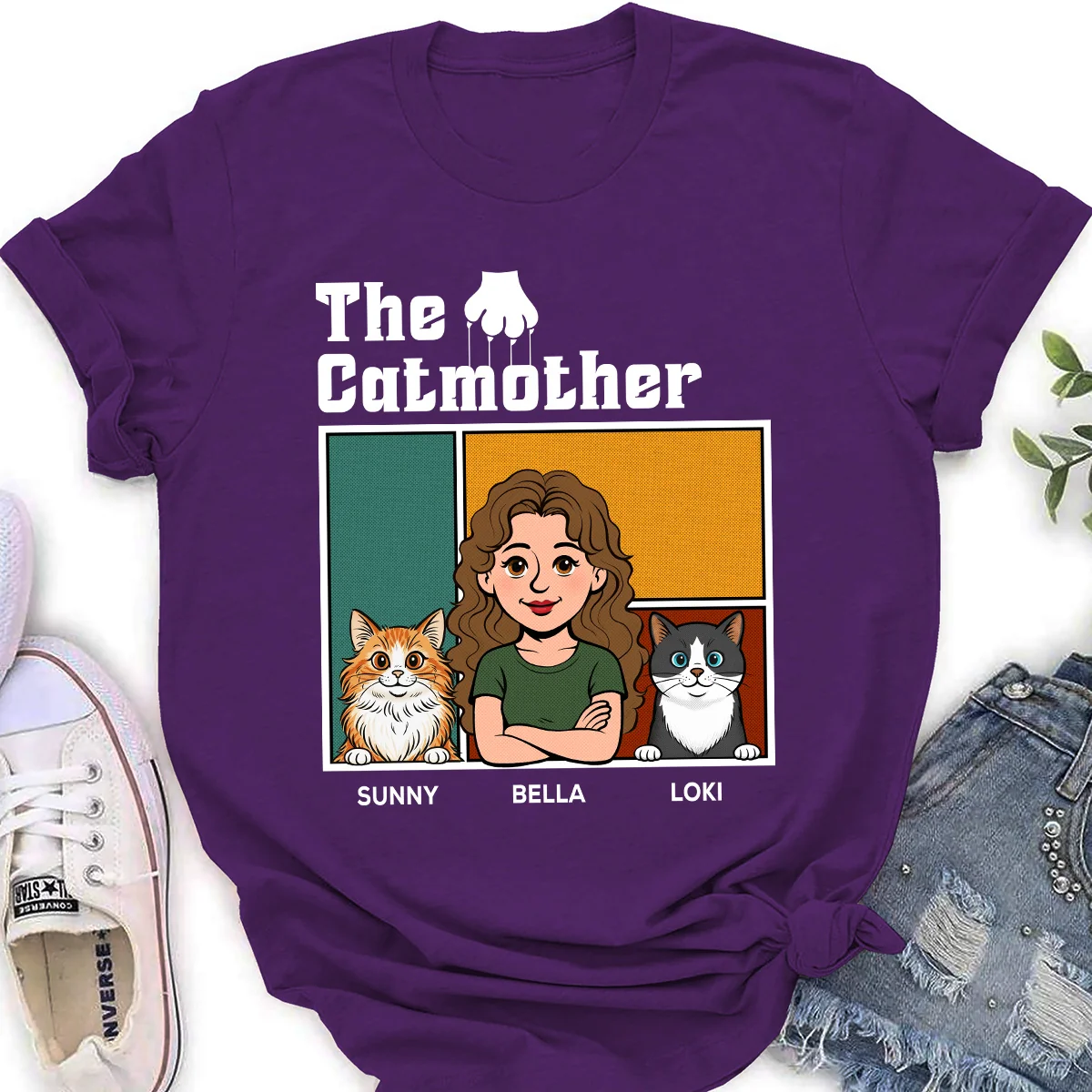 Catparents This Moment - Personalized Custom Women's T-Shirt - Image 4