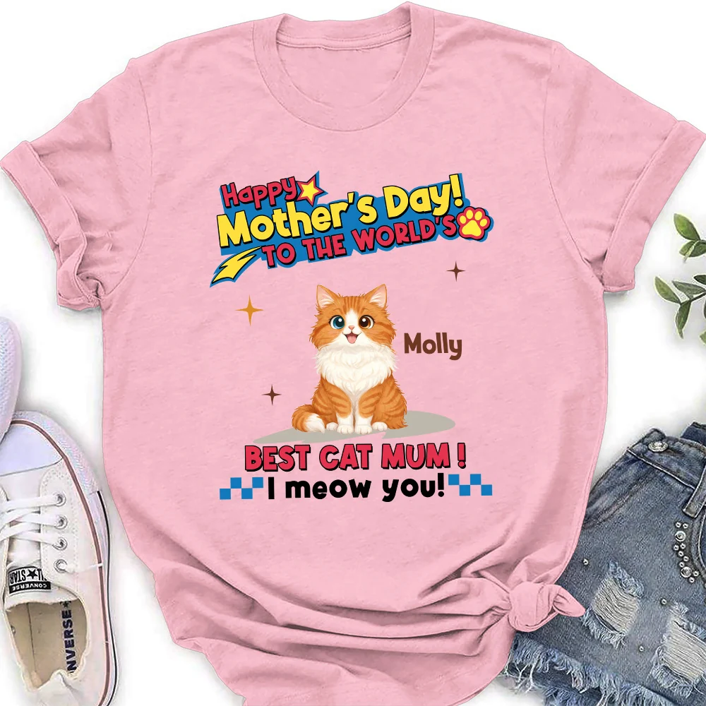 Cats Mom Forever - Personalized Custom Women's T-shirt - Image 2