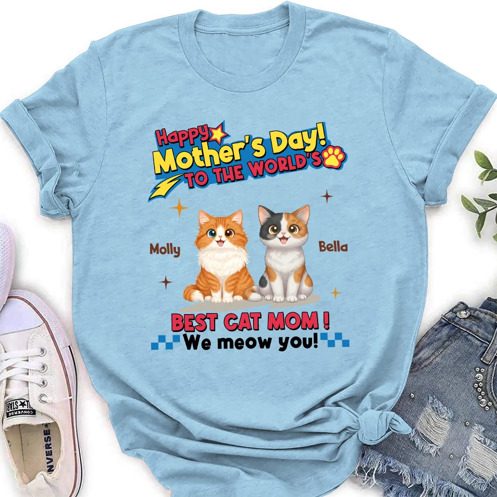 Cats Mom Forever - Personalized Custom Women's T-shirt - Image 3