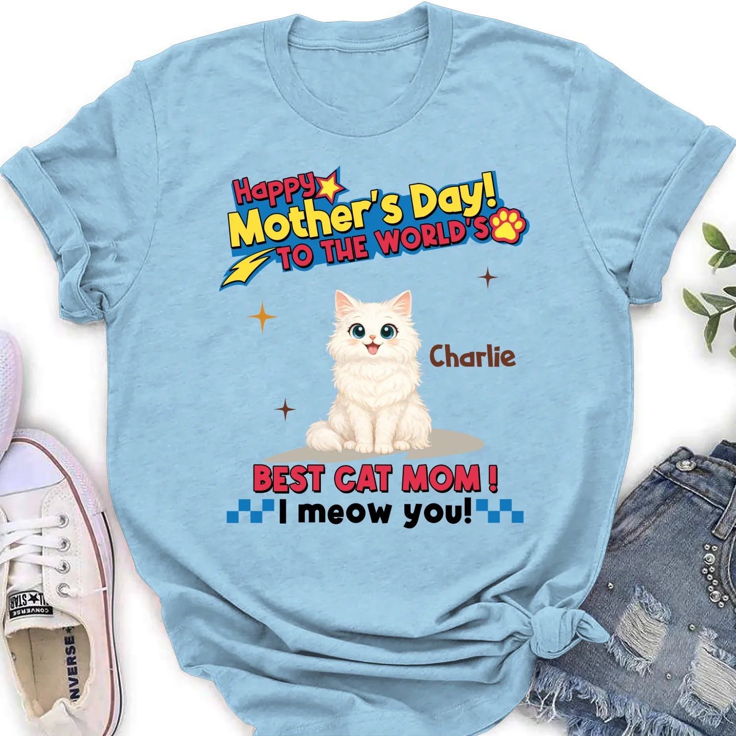 Cats Mom Forever - Personalized Custom Women's T-shirt - Image 8