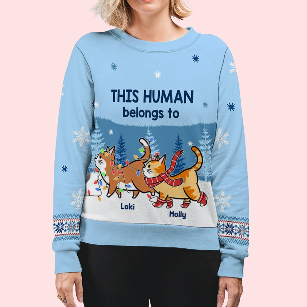 Cats Rule My Life - Personalized Custom All-Over-Print Sweatshirt - Image 3