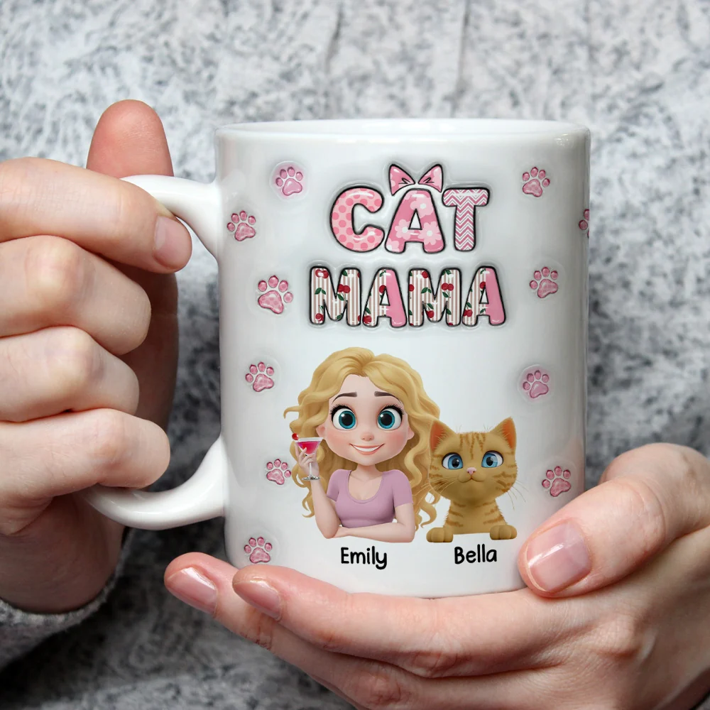 Cherry On Top Of Cat - Personalized Custom 3D Inflated Effect Mug - Image 4