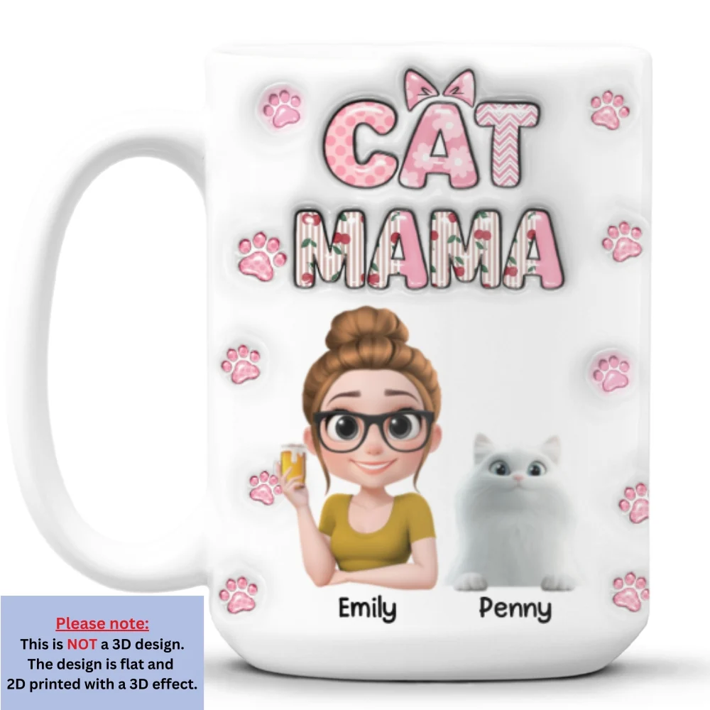 Cherry On Top Of Cat - Personalized Custom 3D Inflated Effect Mug - Image 9