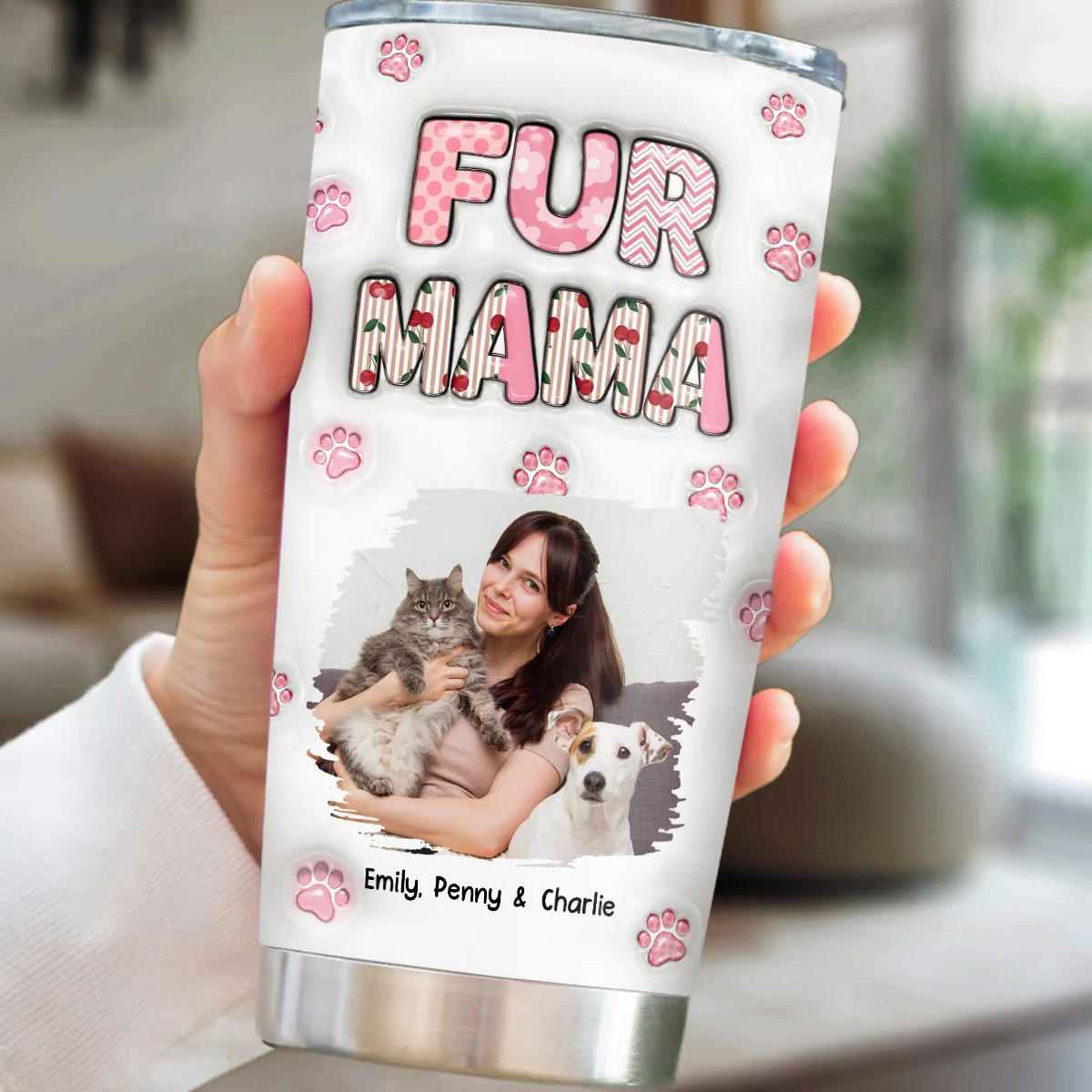 Cherry On Top Of Us Photo - Personalized Custom 3D Inflated Effect Tumbler - Image 2
