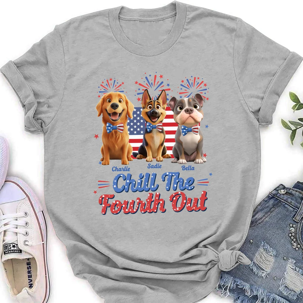 Chill The Fourth Out - Personalized Custom Women's T-Shirt - Image 2