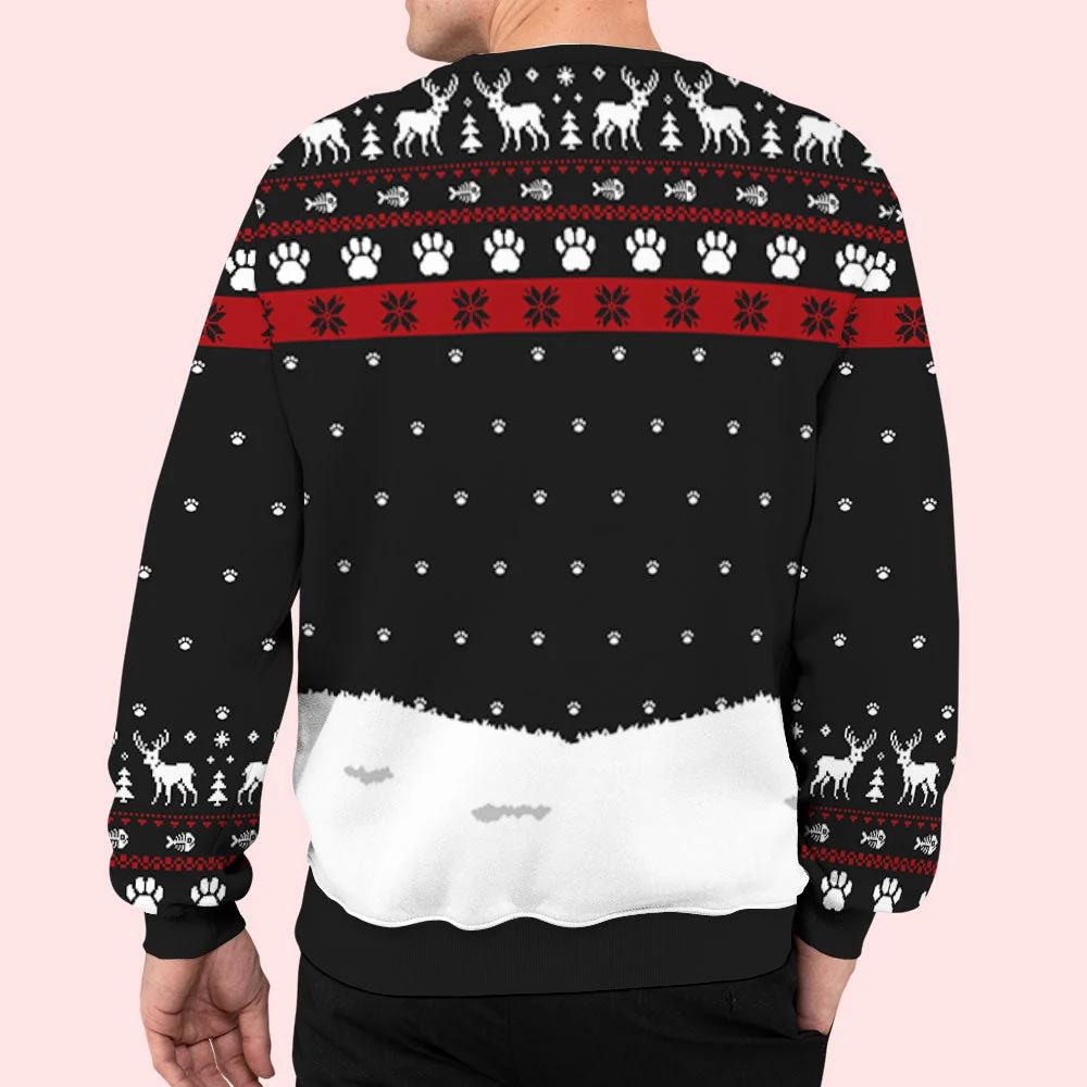 Christmas Cat Chilling - Personalized Custom All-Over-Print Sweatshirt - Image 5