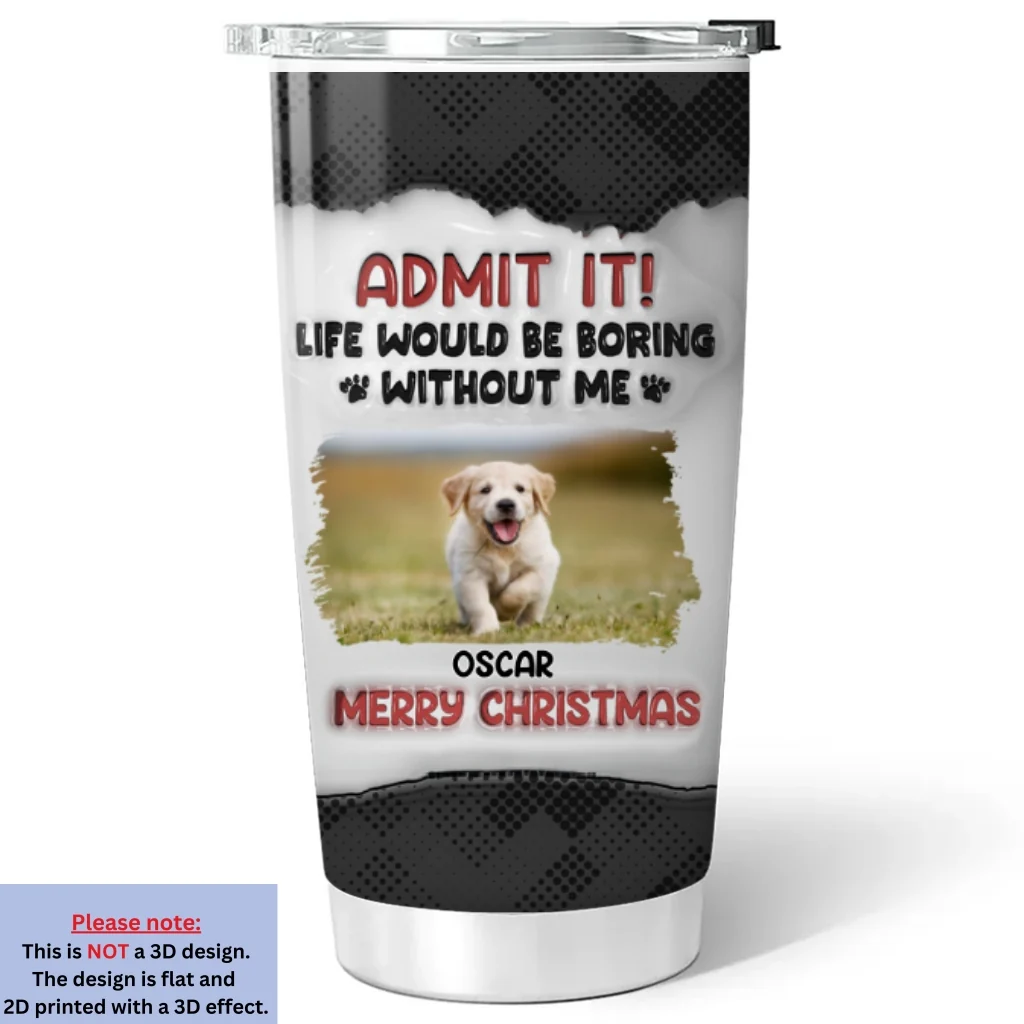 Christmas Dad Mom Photo - Personalized Custom 3D Inflated Effect Tumbler - Image 3
