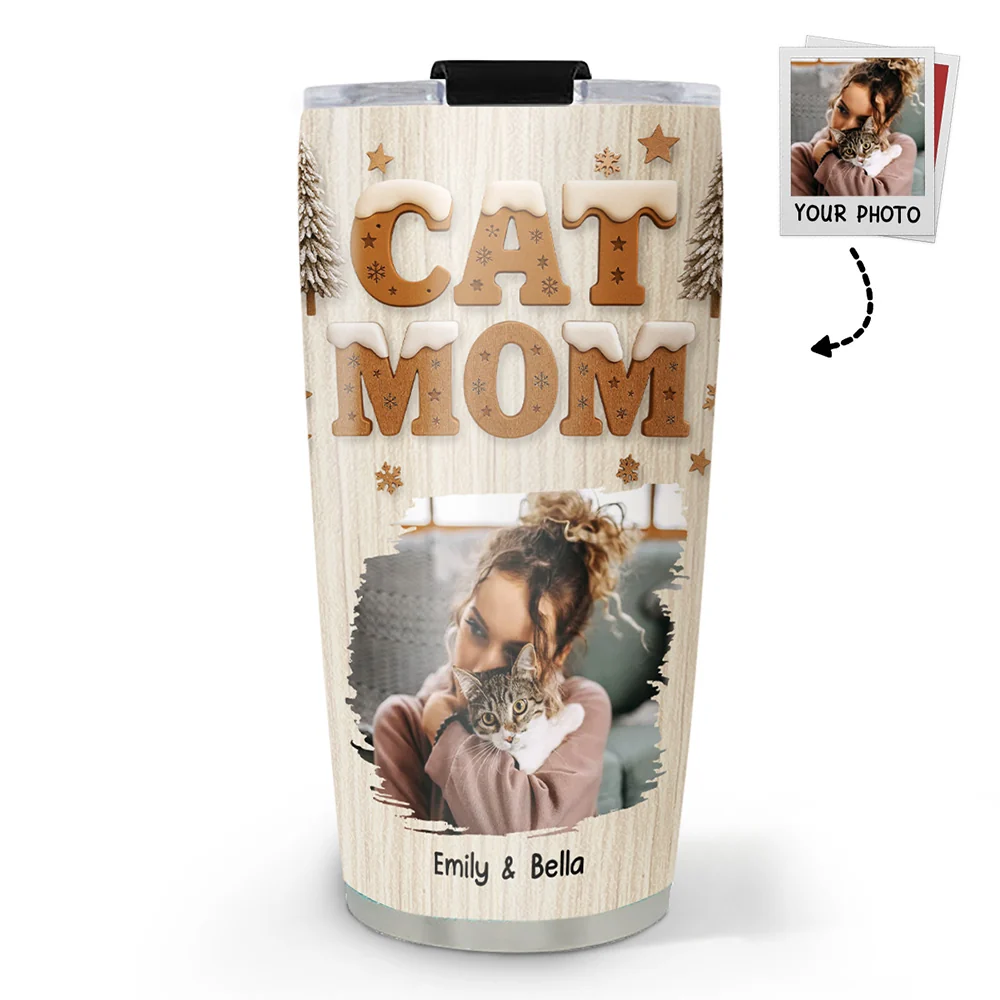 Christmas Snowball Ver Cat Photo - Personalized Custom Tumbler