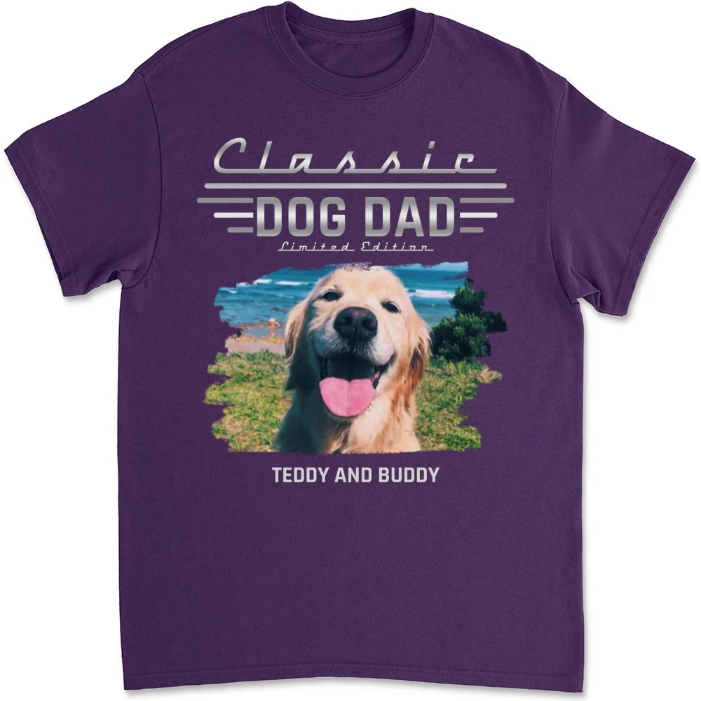 Classic Dog Dad Photo - Personalized Custom Shirt - Image 10