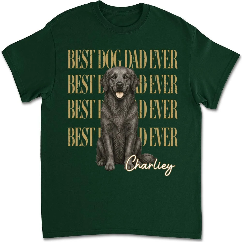 Classic Retro Dog Dad Ever - Personalized Custom Shirt - Image 8