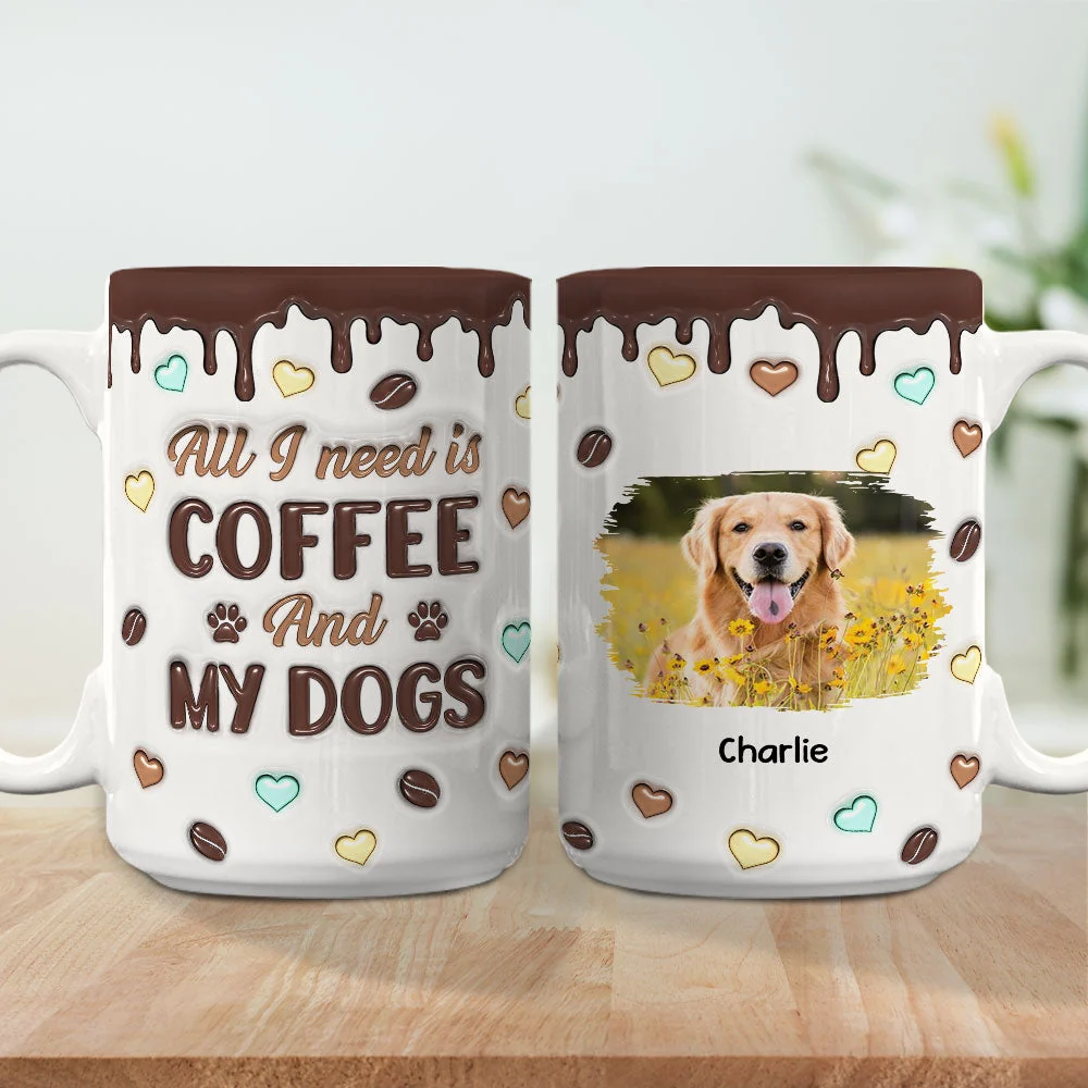 Coffee And Dog Photo - Personalized Custom 3D Inflated Effect Mug - Image 2