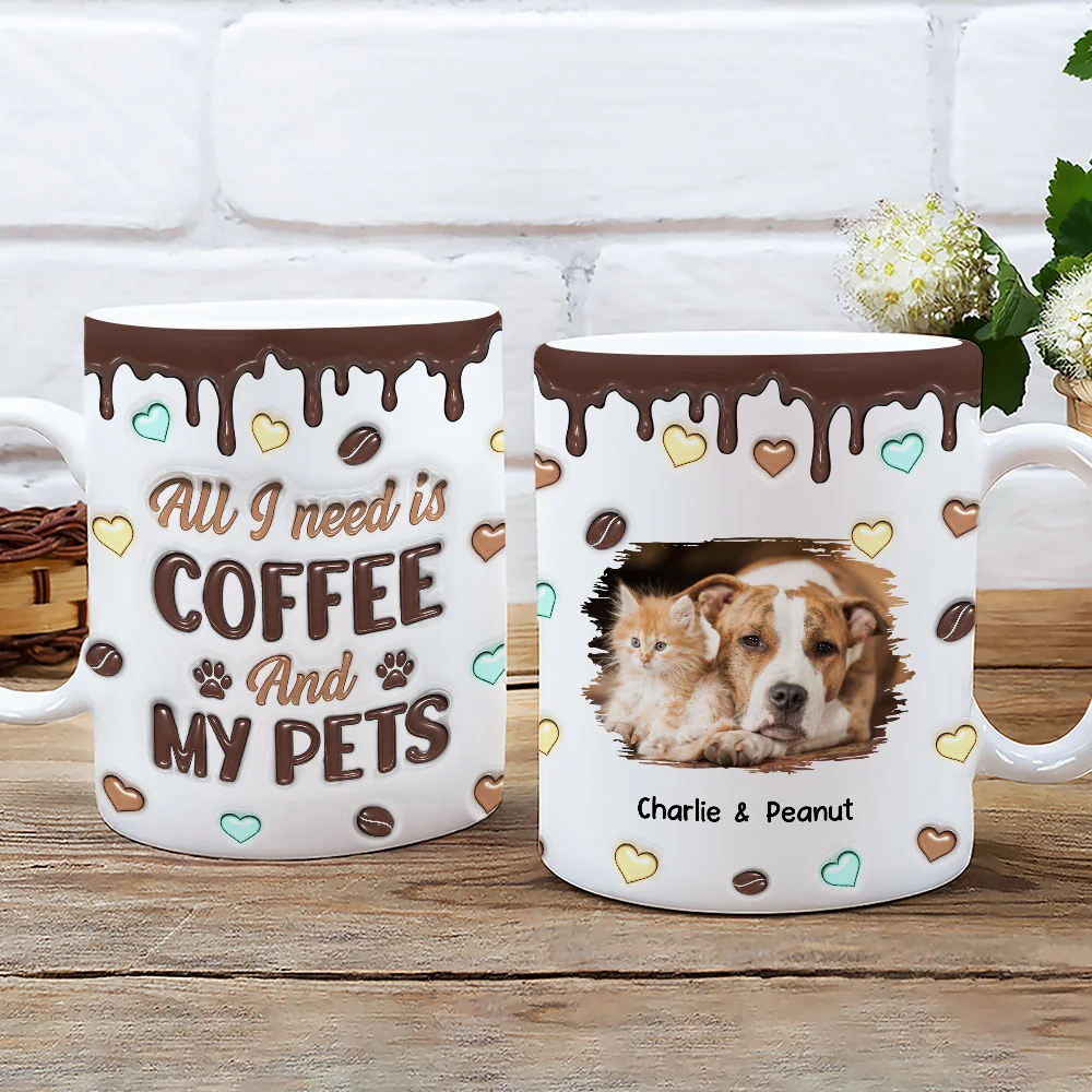 Coffee And Pet Photo - Personalized Custom 3D Inflated Effect Mug - Image 5