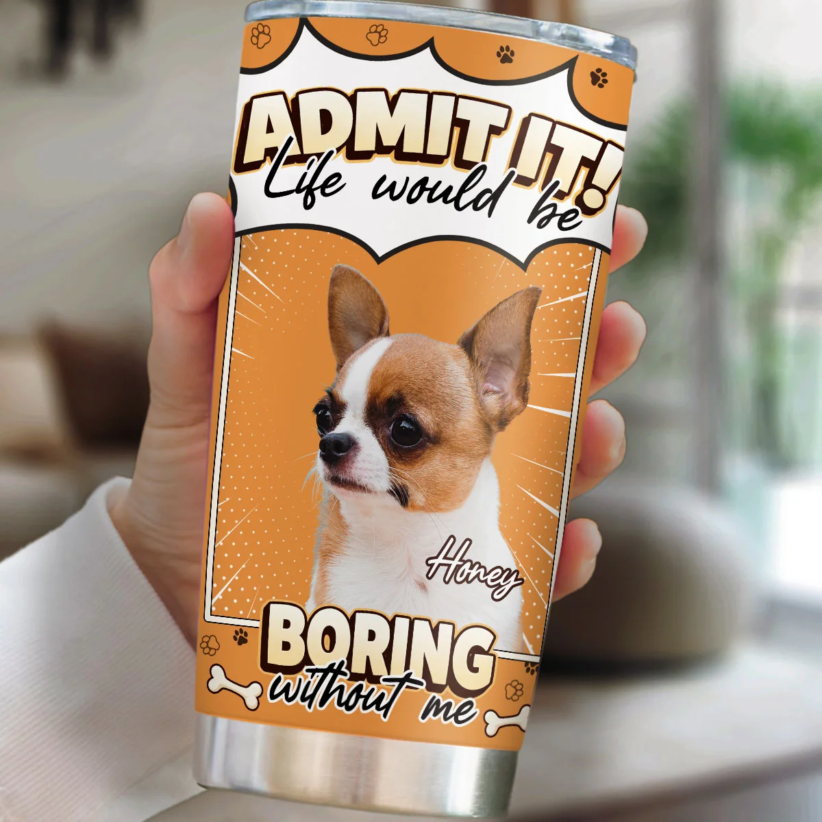 Comic Dog With Funny Mom Photo - Personalized Custom Tumbler - Image 5