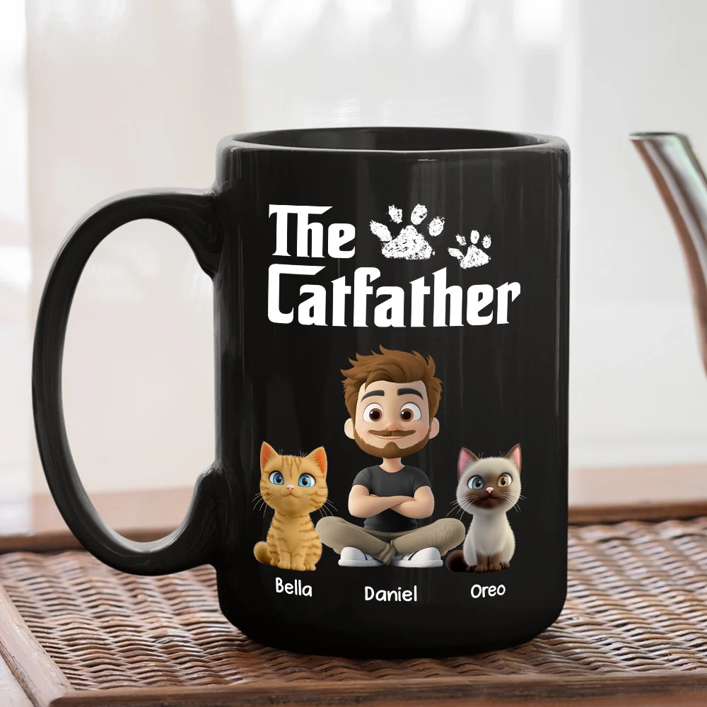 Cool Cat Father - Personalized Custom Coffee Mug - Image 7