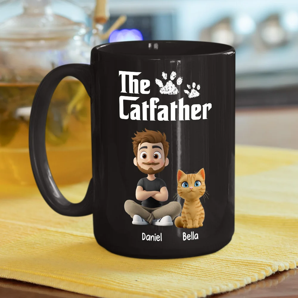 Cool Cat Father - Personalized Custom Coffee Mug - Image 8