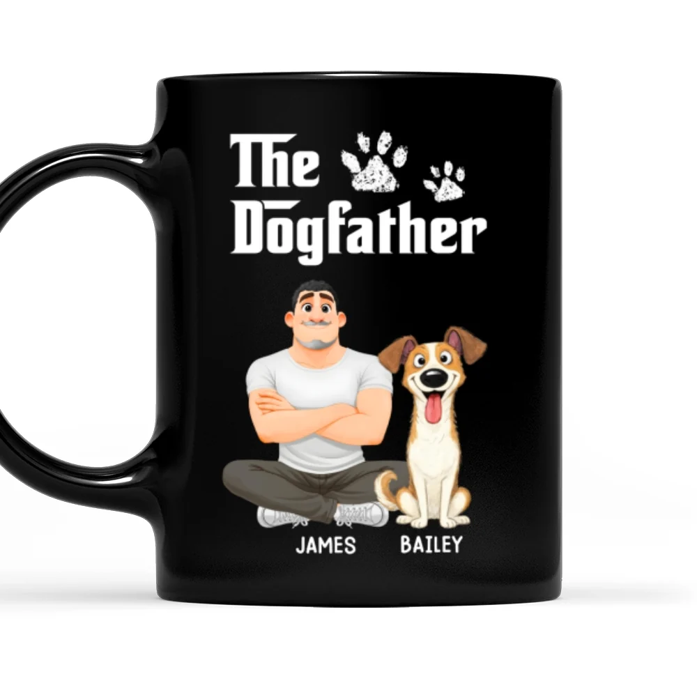 Cool Dog Father Cartoonizing - Personalized Custom Coffee Mug - Image 7