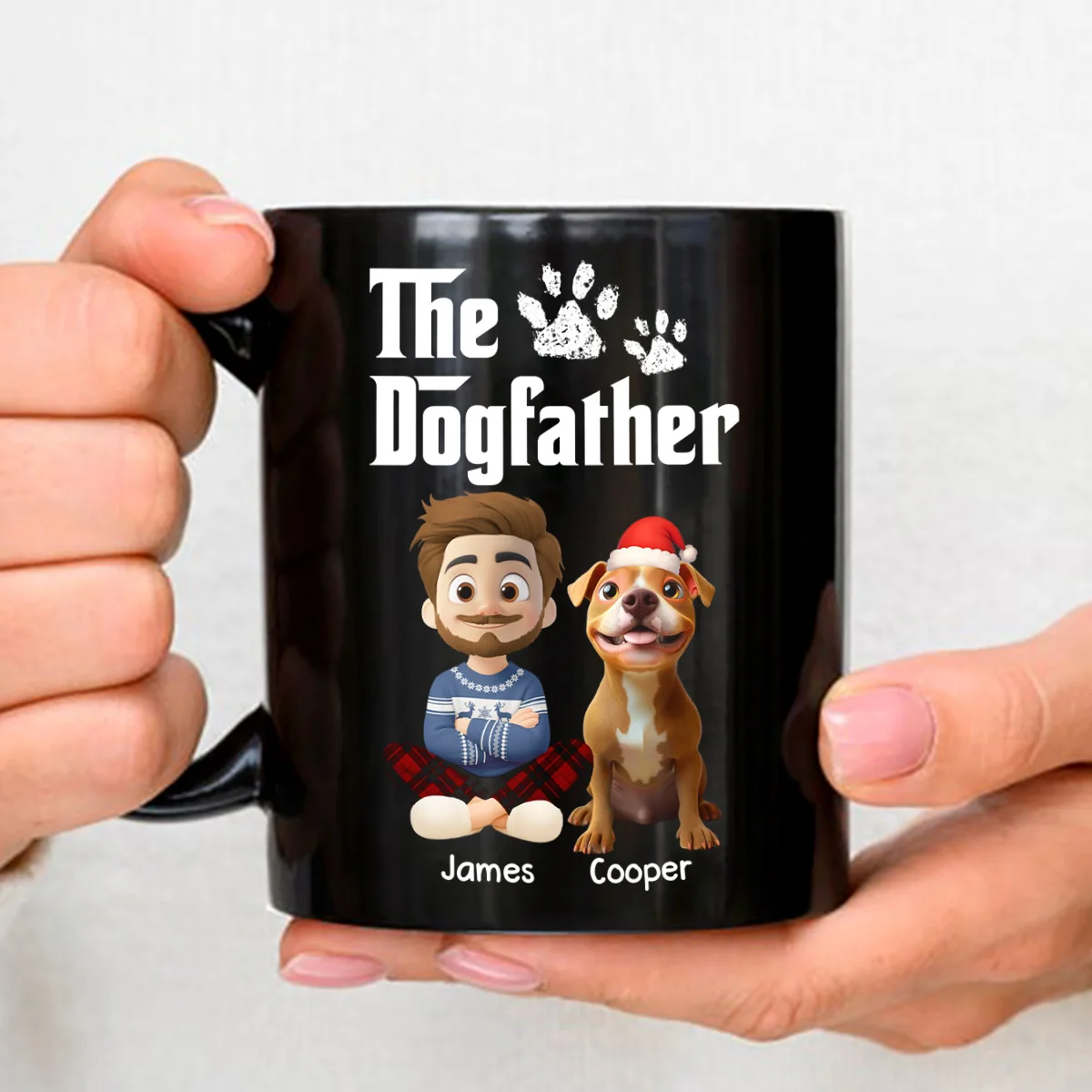 Cool Dog Father Christmas - Personalized Custom Coffee Mug - Image 3