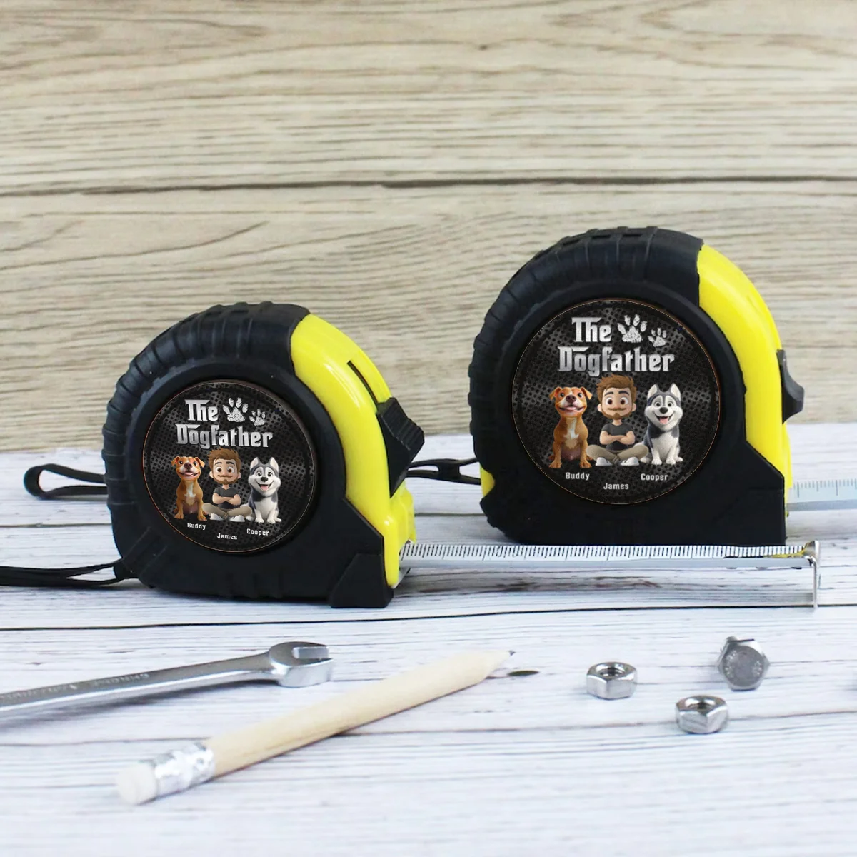 Cool Dog Father - Personalized Custom Tape Measure - Image 2
