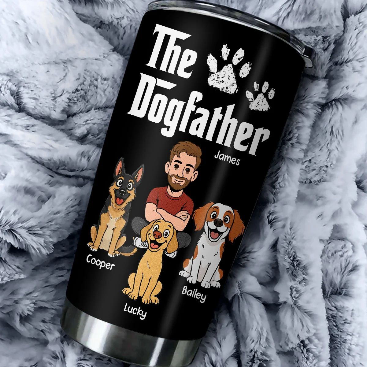 Cool Dog Father Ver Retro - Personalized Custom Tumbler - Image 5