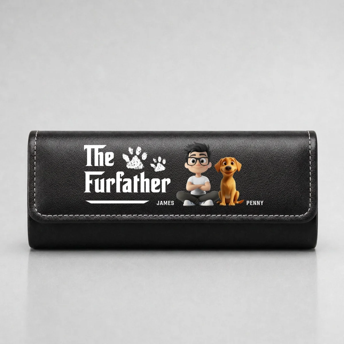 Cool Pet Father - Personalized Custom Leather Eyeglass Case - Image 7