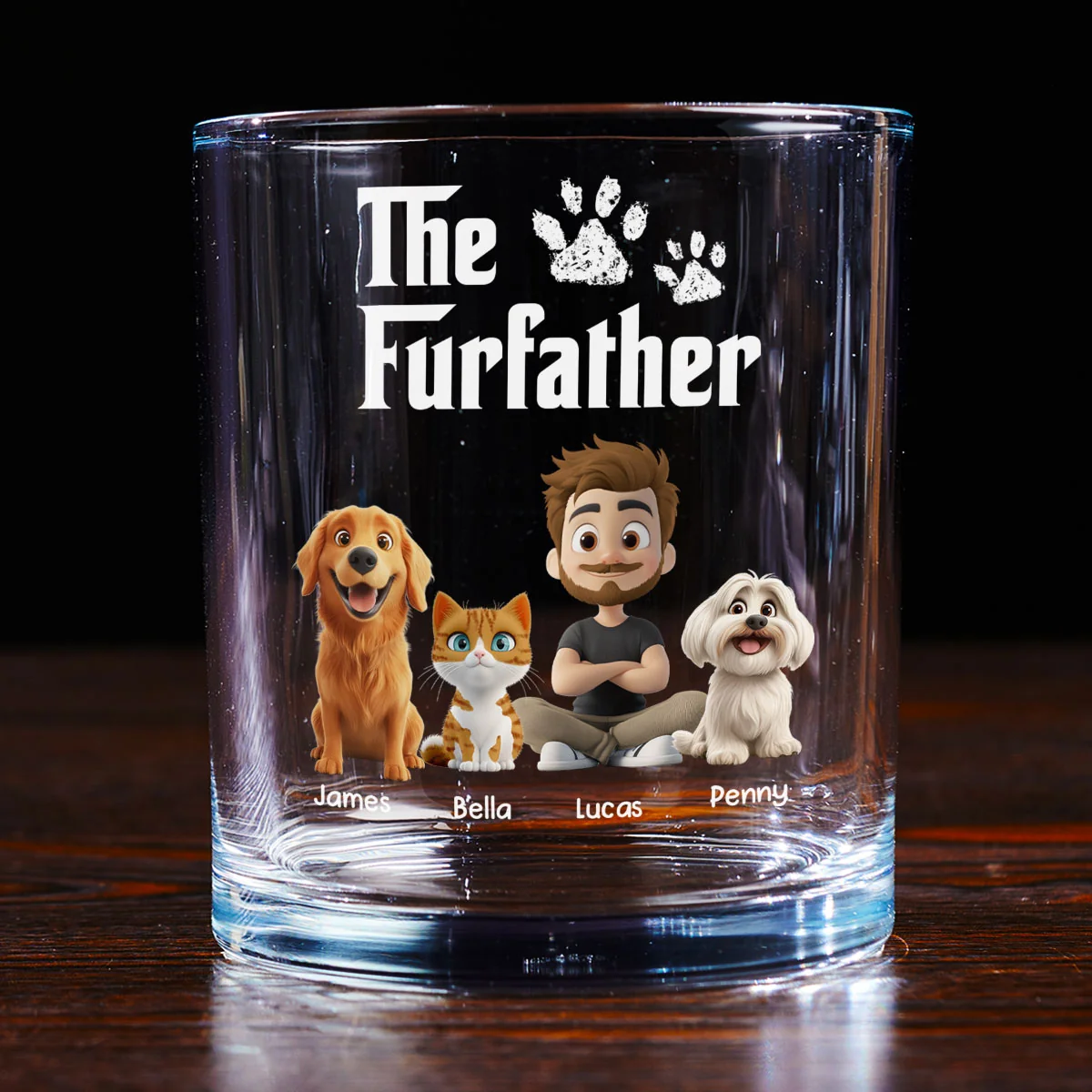 Cool Pet Father - Personalized Custom Whiskey Glass
