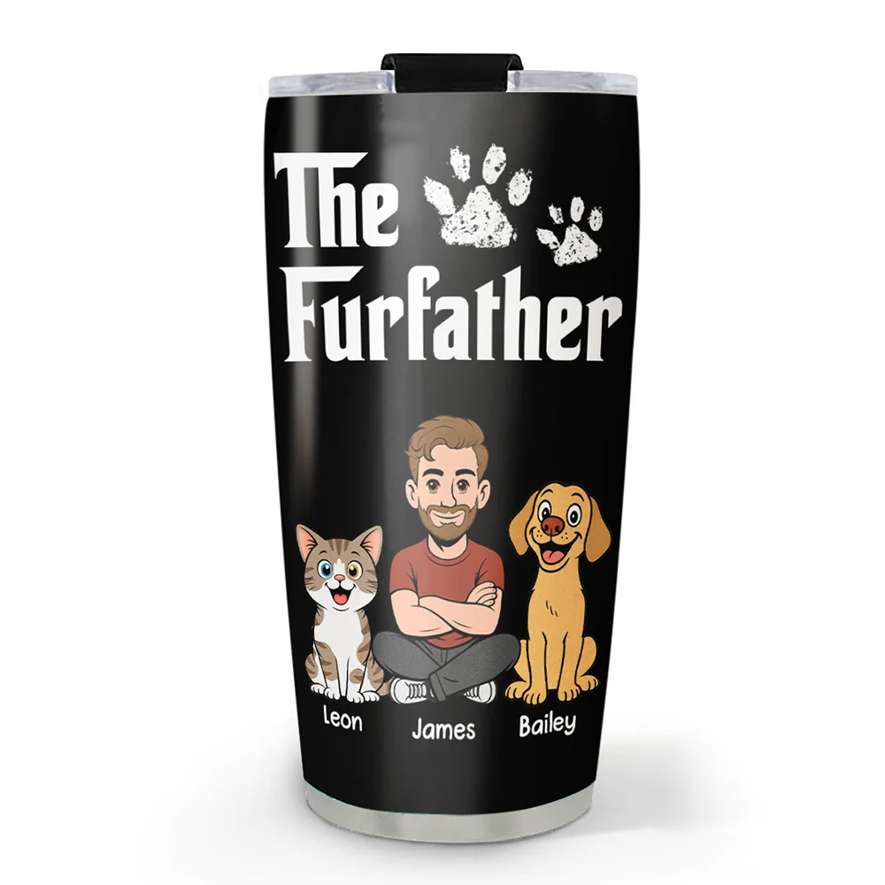 Cool Pet Father Ver Retro - Personalized Custom Tumbler