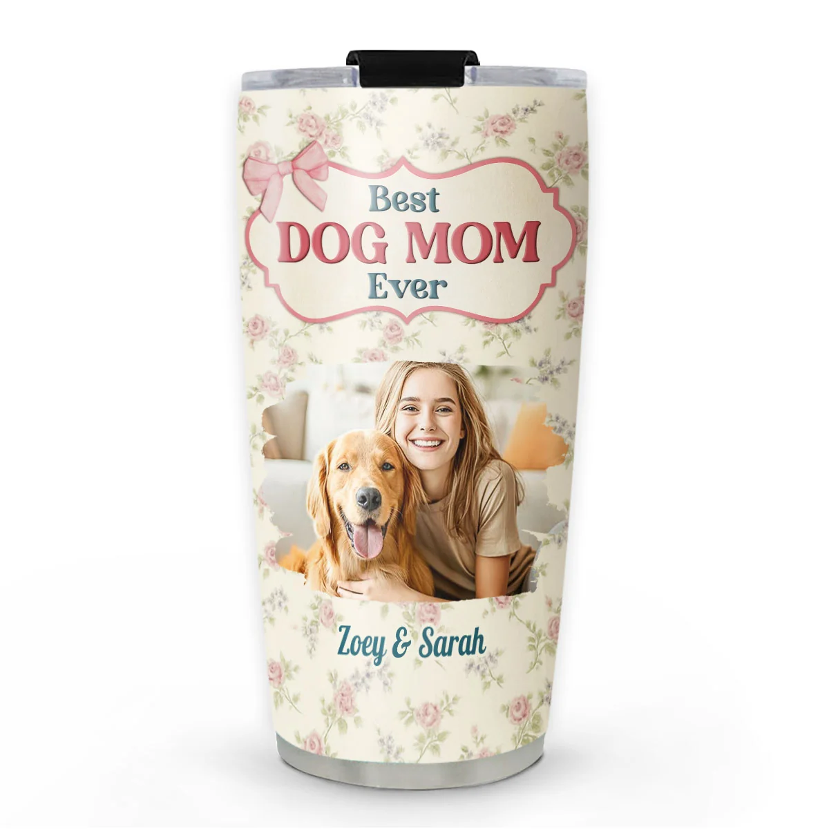 Coquette Floral Photo - Personalized Custom Tumbler