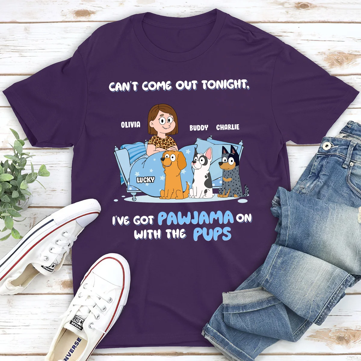 Cozy Night - Personalized Custom Unisex T-Shirt - Image 4