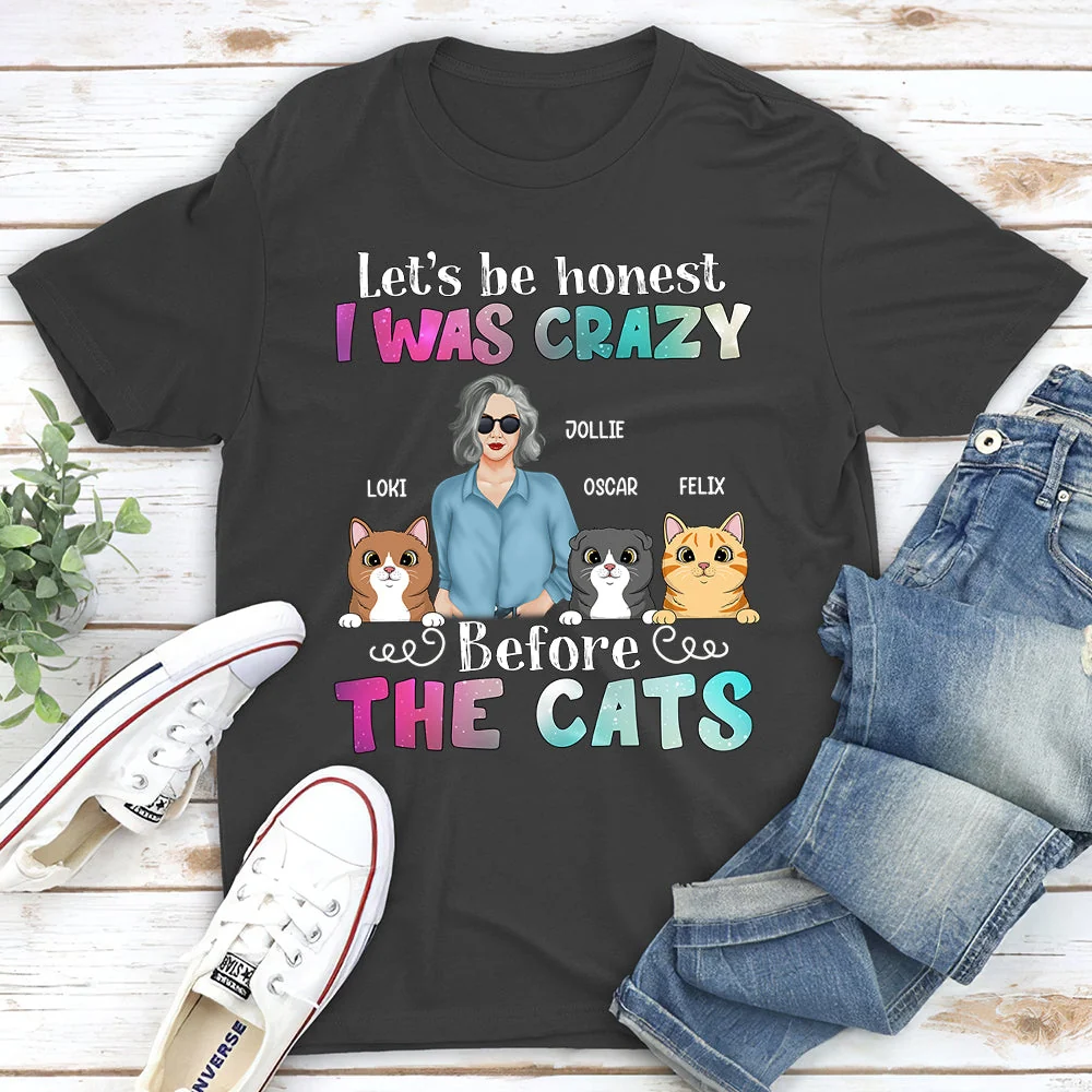 Crazy Before Cats - Personalized Custom Unisex T-shirt - Image 4